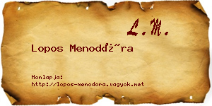Lopos Menodóra névjegykártya